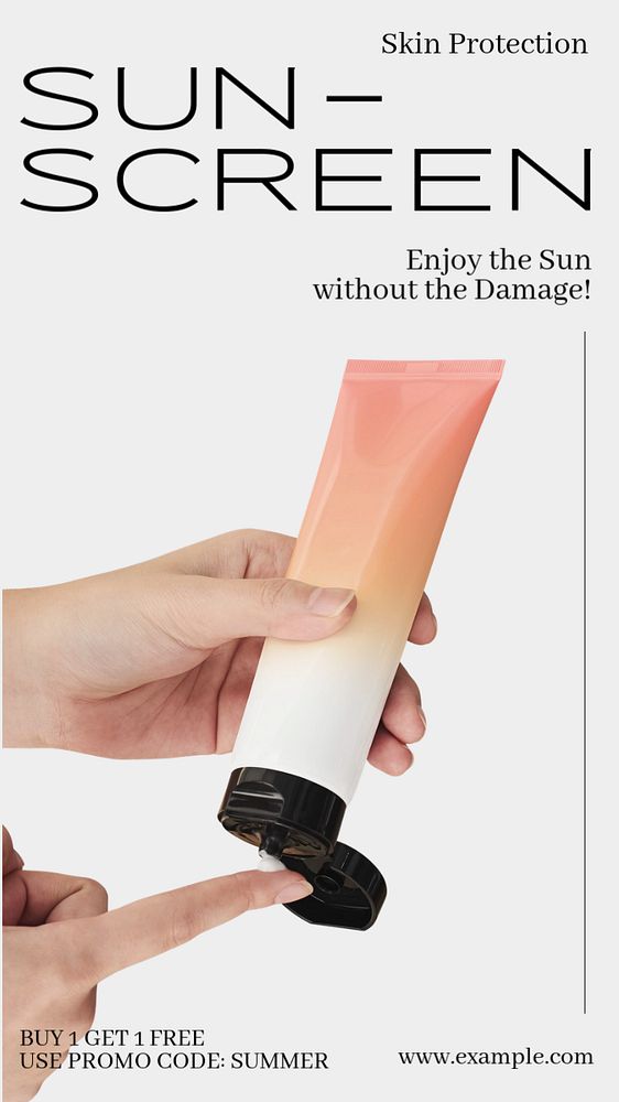 Sunscreen advertisement Instagram story template, editable text