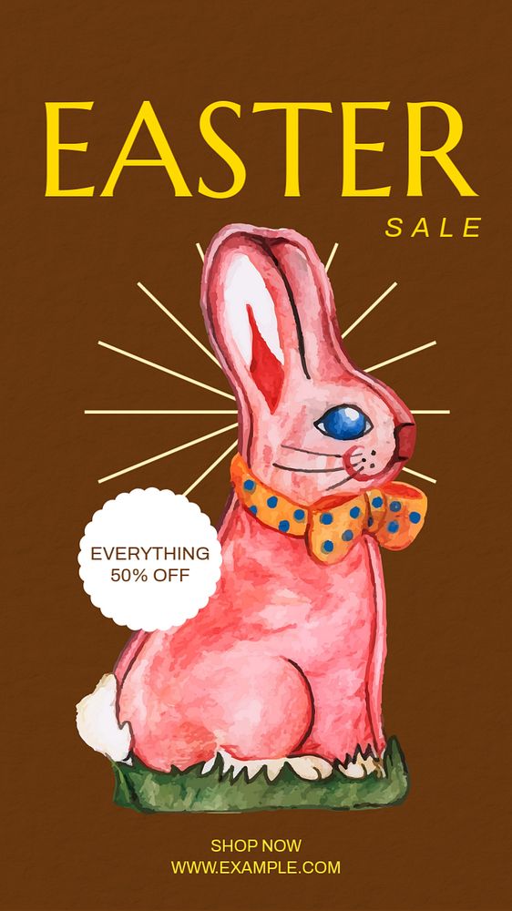 Easter sale Instagram story template, editable text