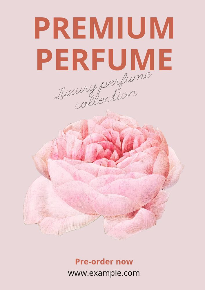 Premium perfume poster template, editable text & design