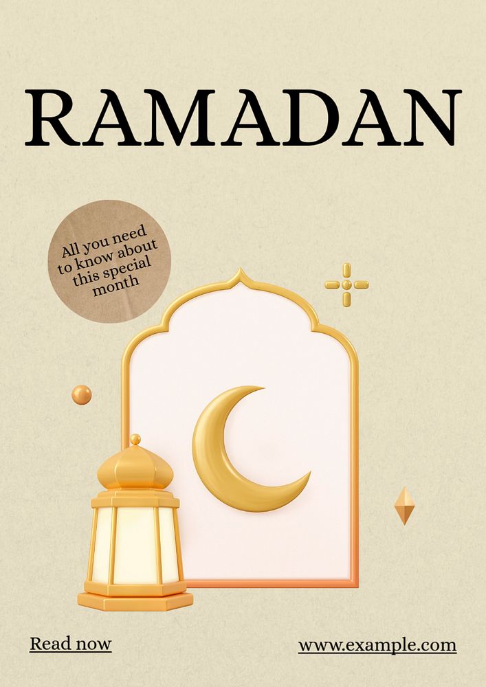 Ramadan poster template, editable text & design