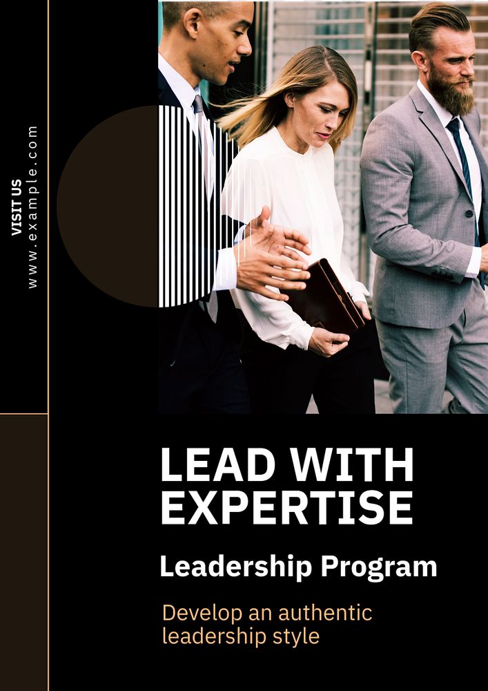 Lead with expertise poster template, editable text & design