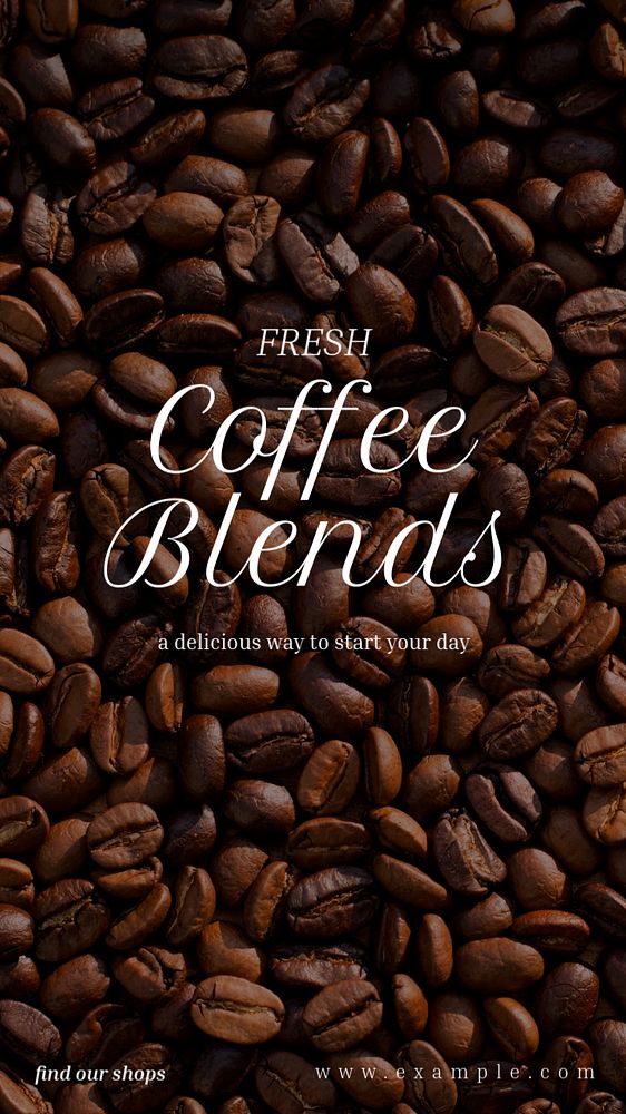 Fresh coffee blends Instagram story template, editable text