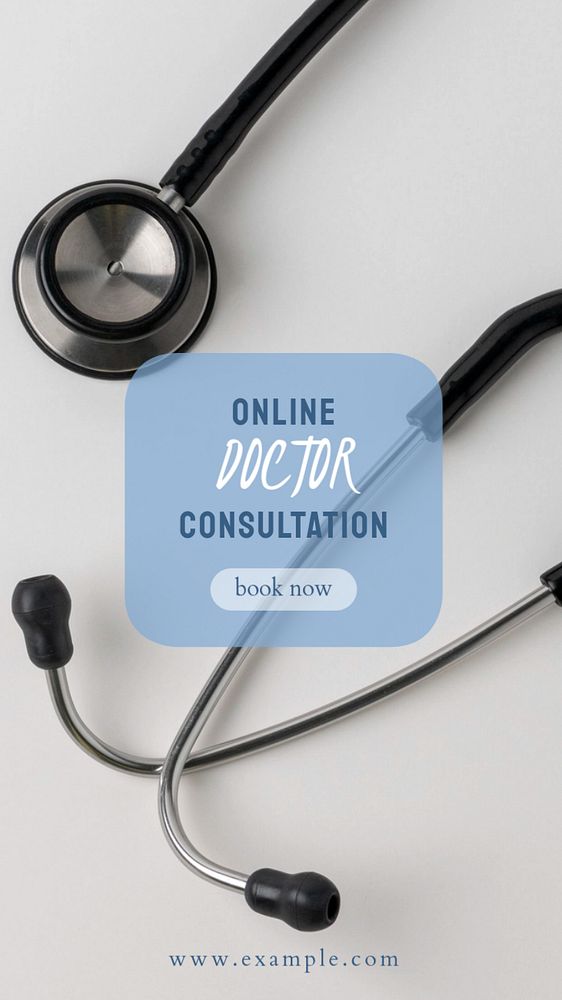 Online doctor consultation  Instagram story template, editable text