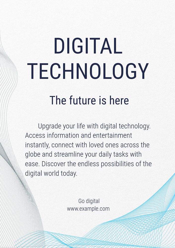 Digital technology poster template, editable text and design