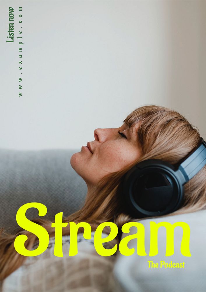 Stream poster template, editable text and design