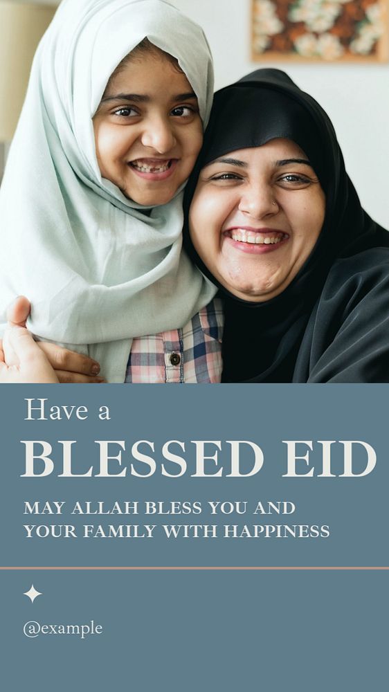 Have a blessed Eid Instagram story template, editable text