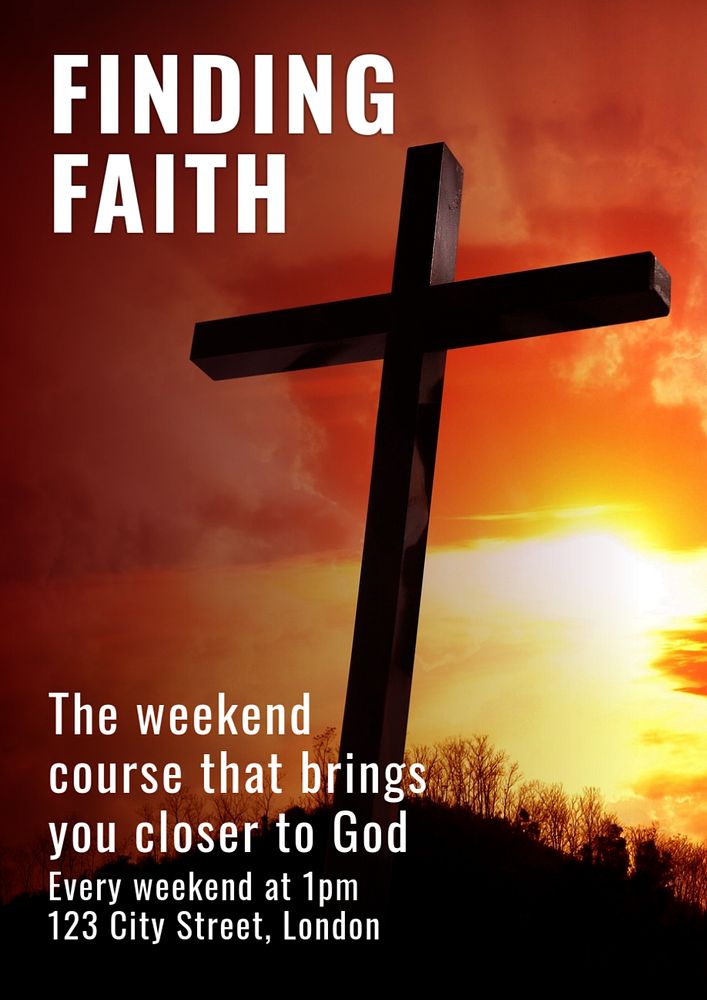 Finding faith poster template, editable text and design