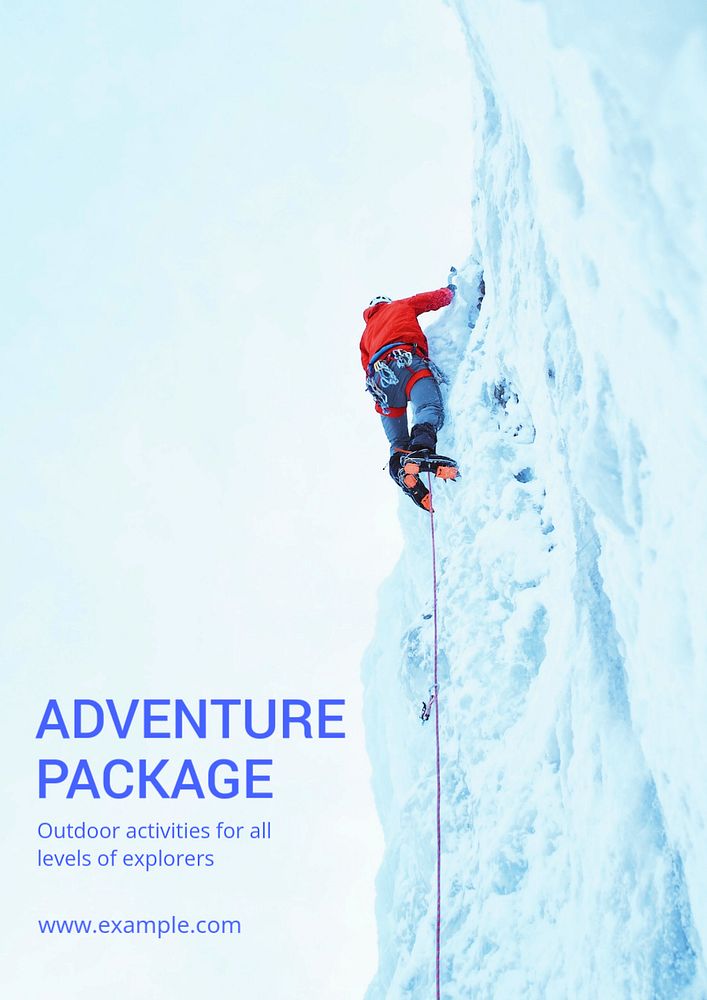 Adventure package poster template, editable text and design