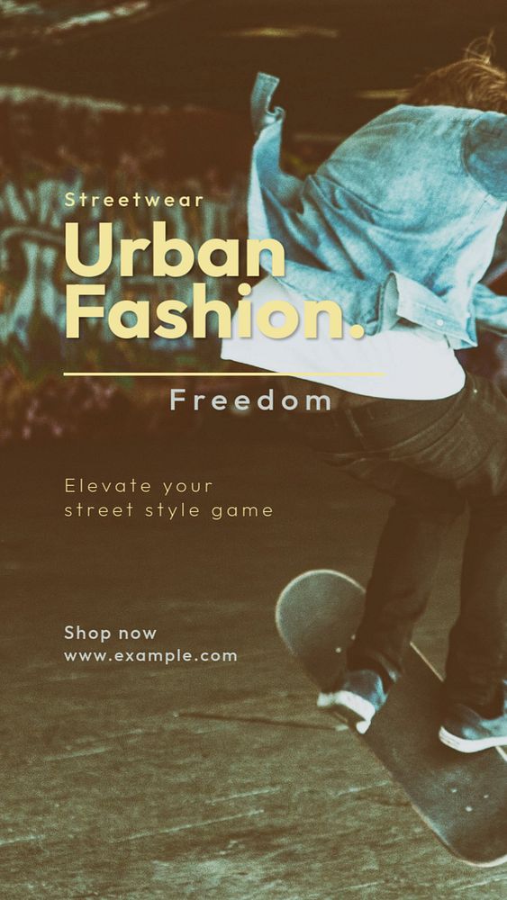 Urban fashion Instagram story template, editable text