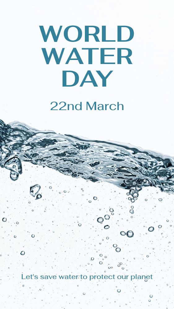 World water day Instagram story template, editable text