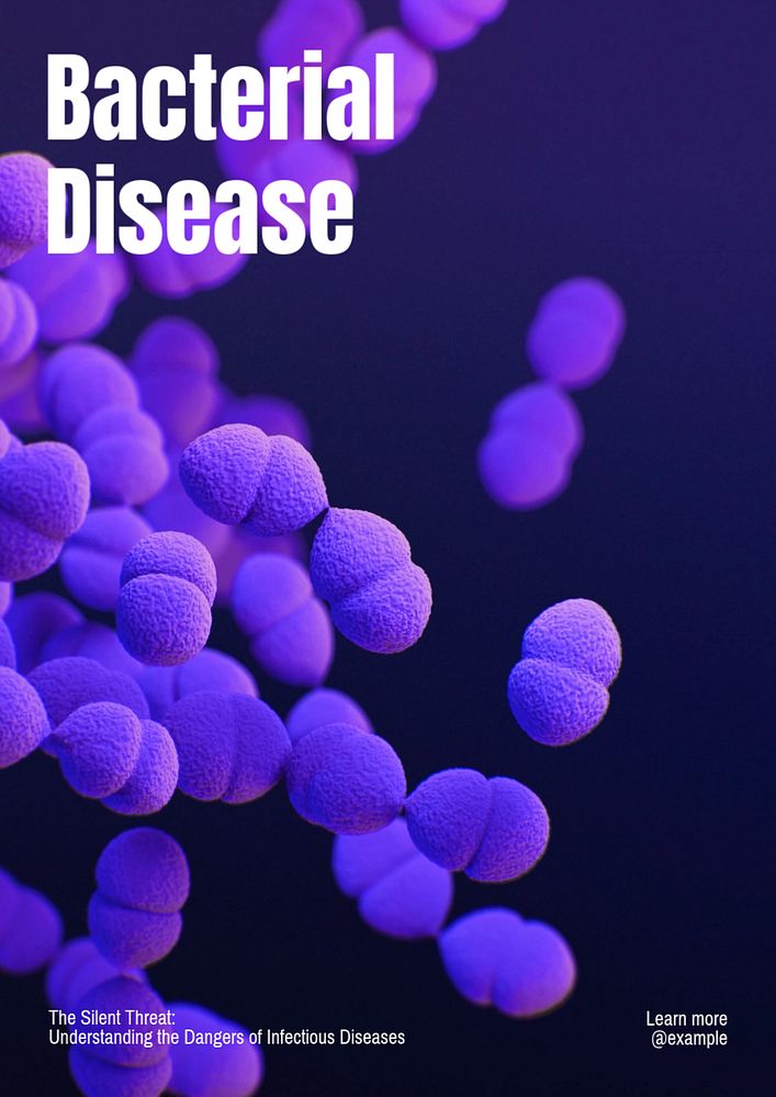 Bacterial disease poster template, editable text and design