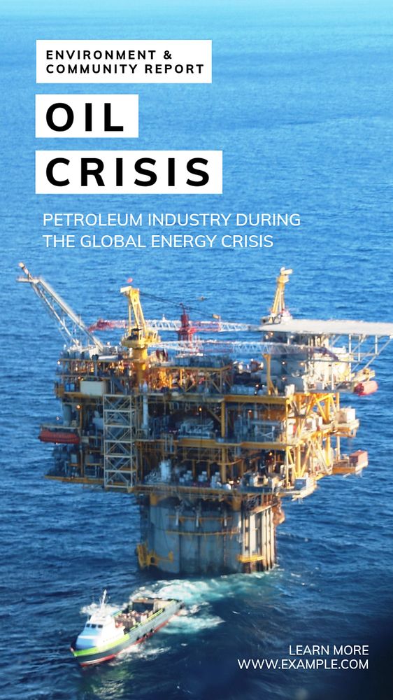 Oil crisis Instagram story template, editable text