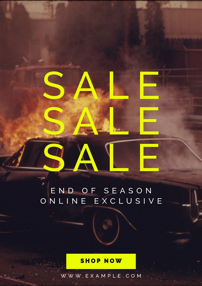 Online sale poster template, editable text and design