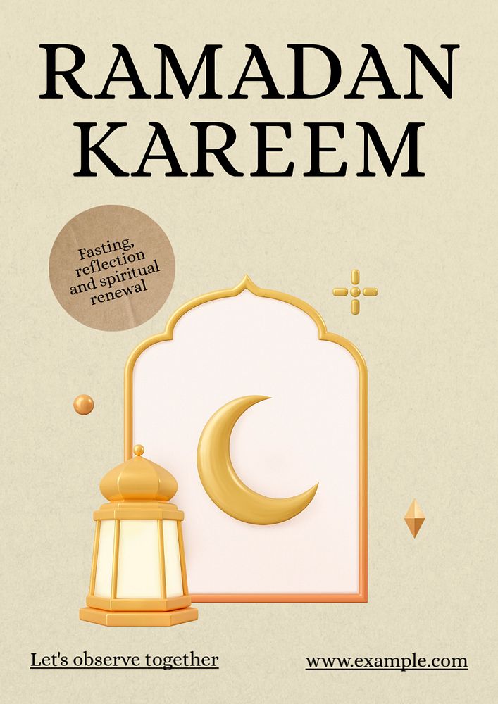 Ramadan Kareem poster template, editable text & design