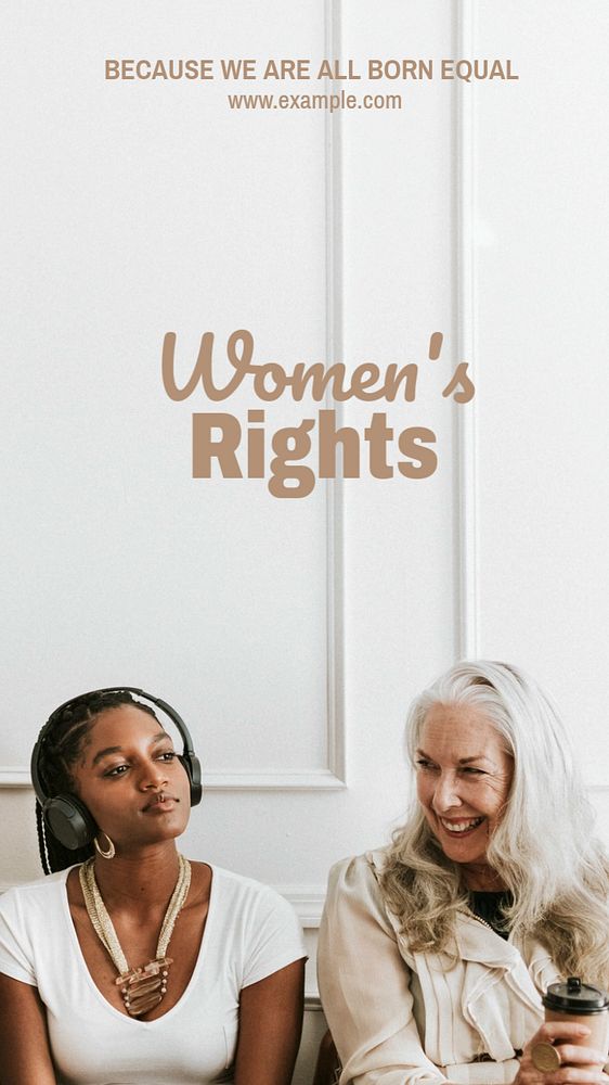 Women's rights Instagram story template, editable text