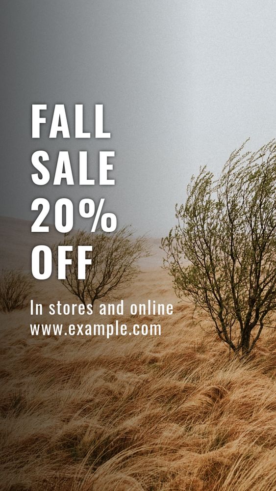 Fall sale Instagram story template, editable text