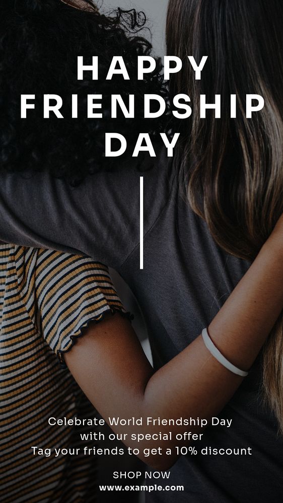 Friendship day promo Instagram story template, editable text