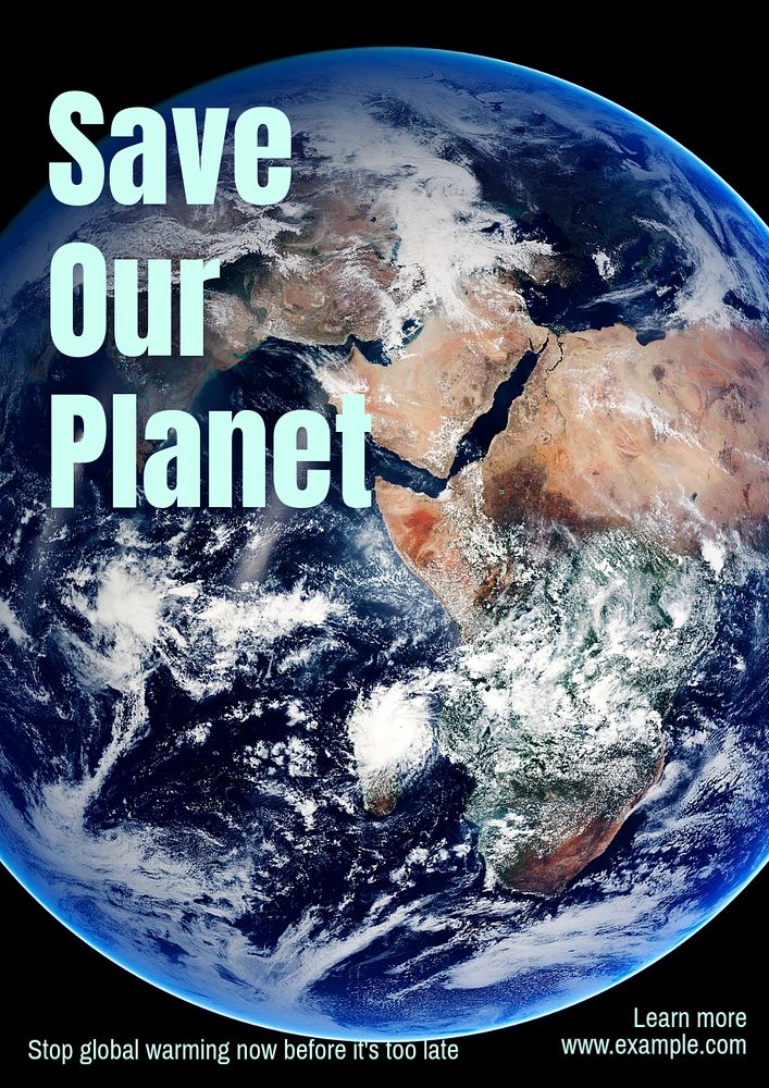 Save our planet Instagram post template, editable text