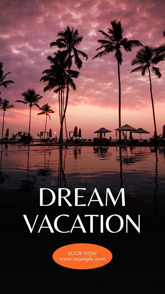 Dream vacation Instagram story template, editable text