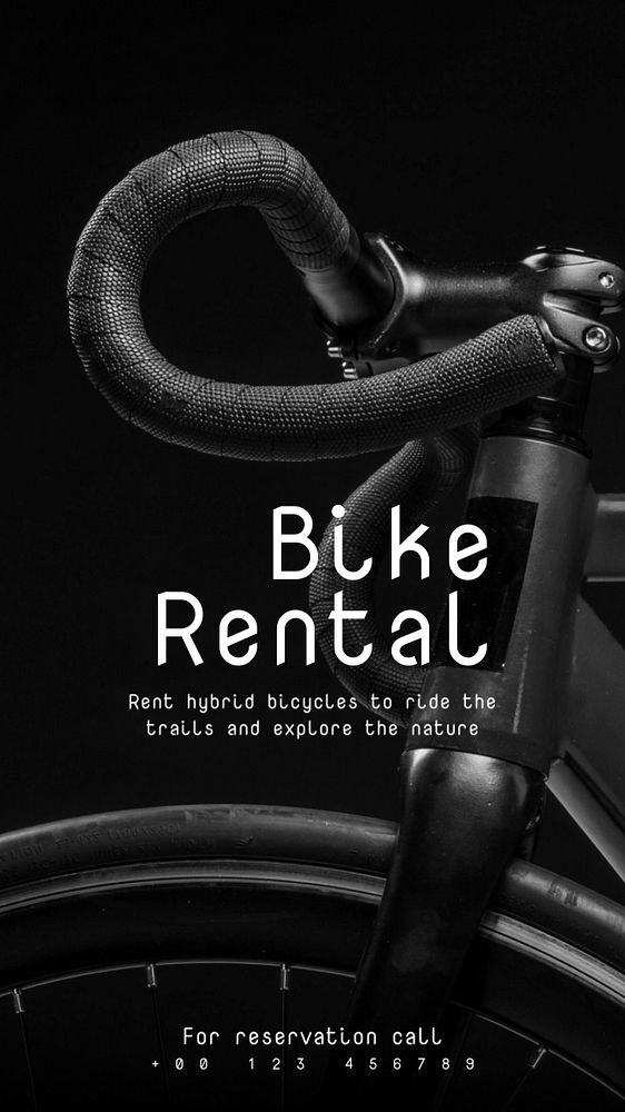 Bike rental Instagram story template, editable text