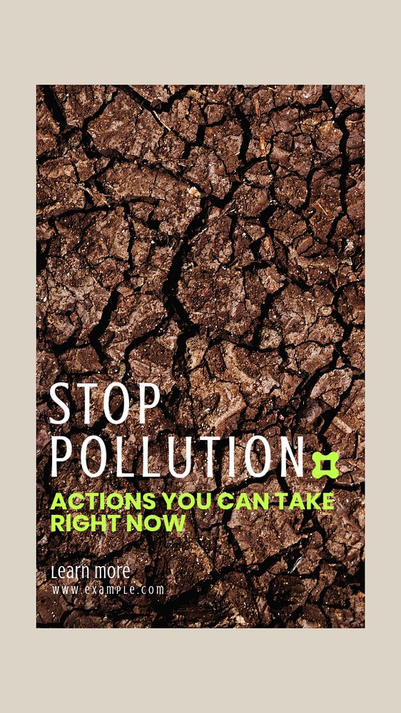 Stop pollution Instagram story template, editable text