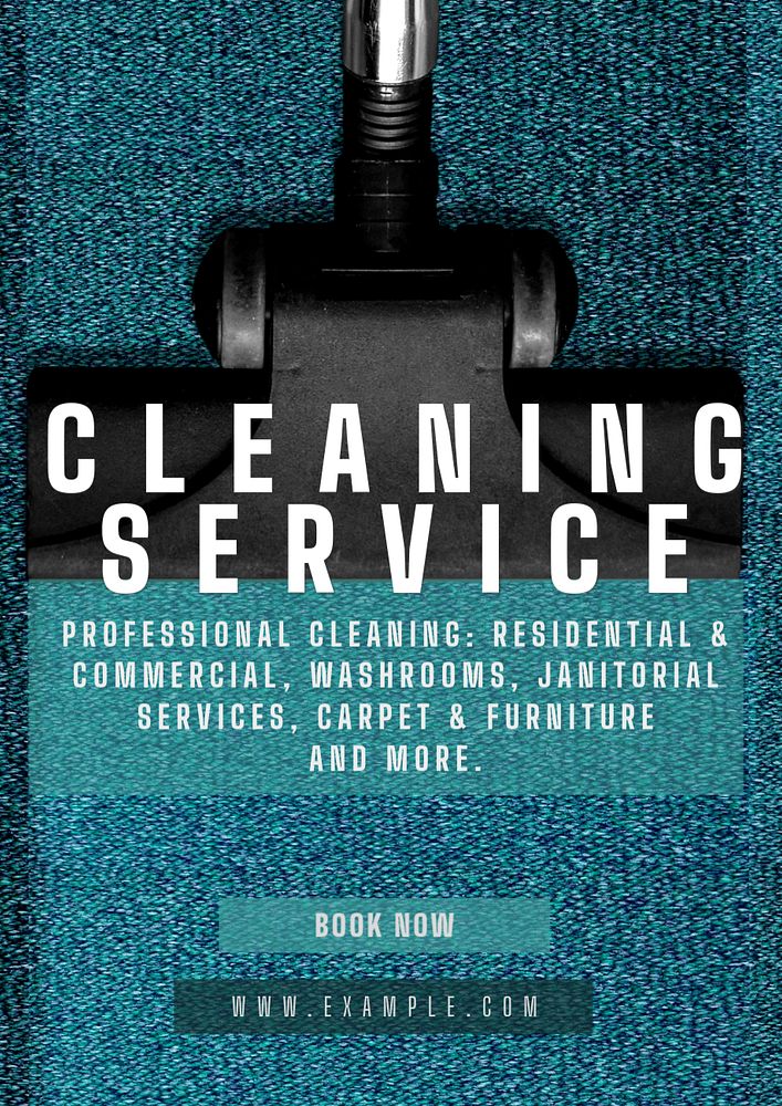 Cleaning service poster template, editable text and design