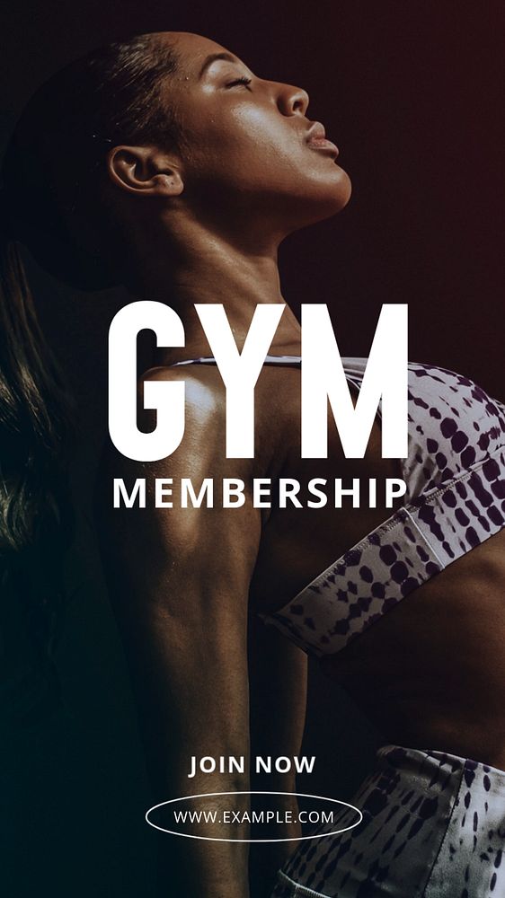 Gym membership Instagram story template, editable text