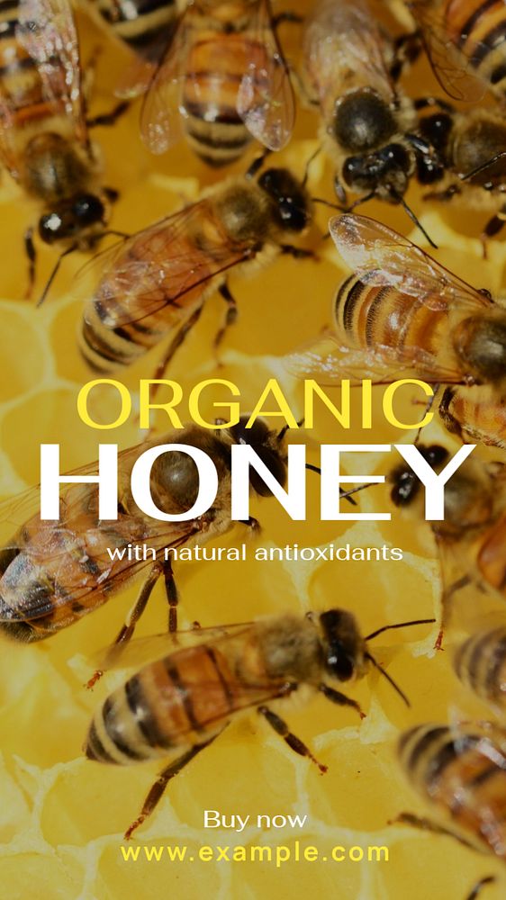 Organic honey Instagram story template, editable text