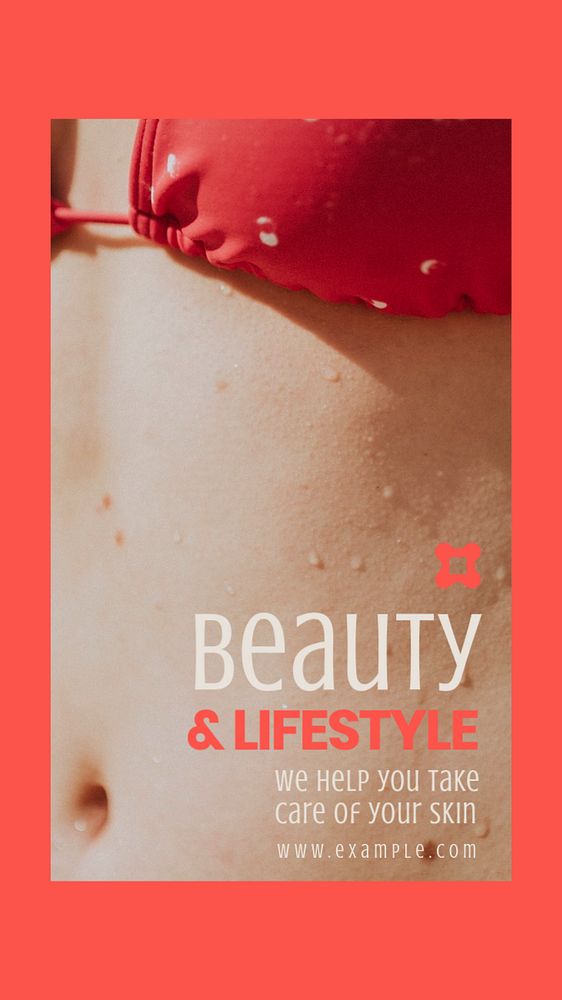 Beauty & lifestyle Instagram story template, editable text