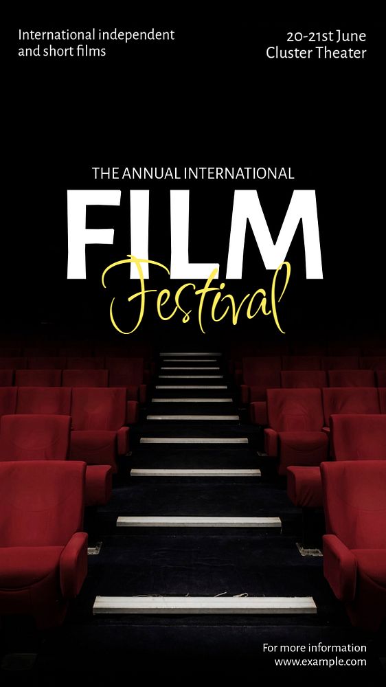 Film festival Instagram story template, editable text