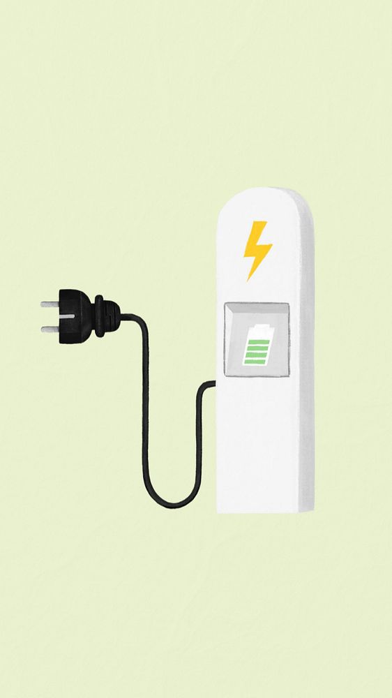 Charging station green iPhone wallpaper, editable design