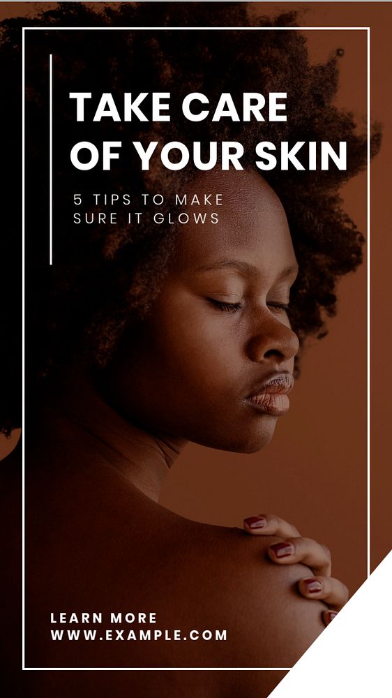 Skincare Instagram story template, editable text