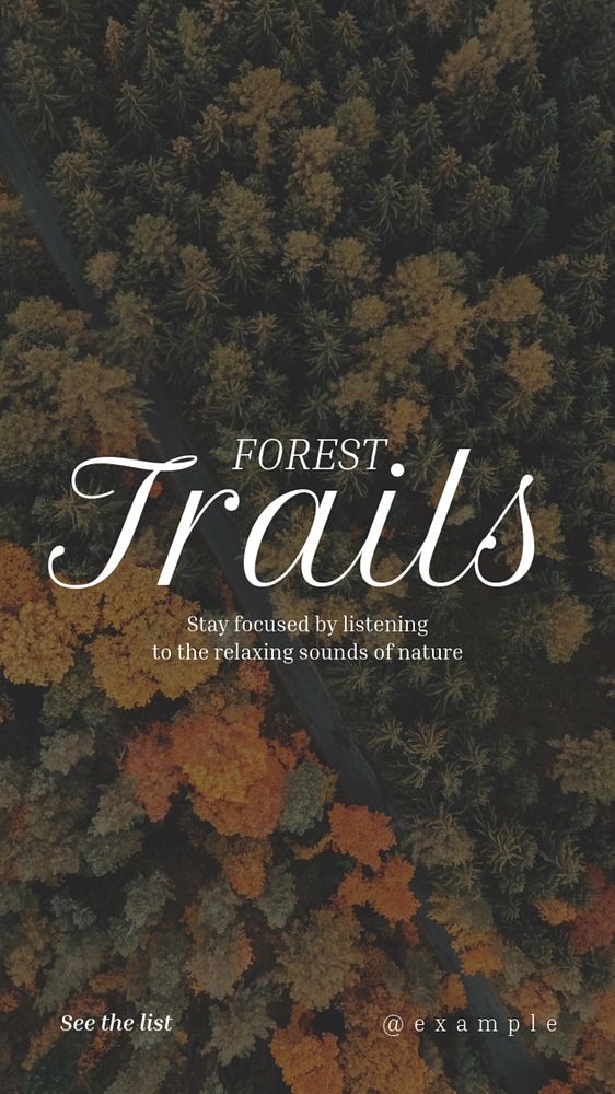 Forest trails Instagram story template, editable text