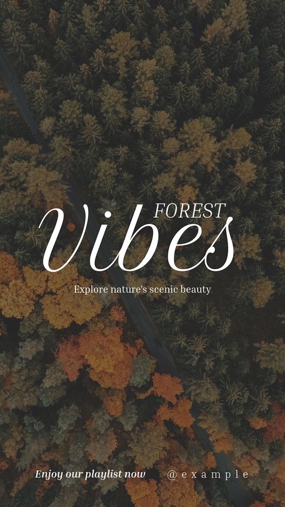 Forest vibes Instagram story template, editable text