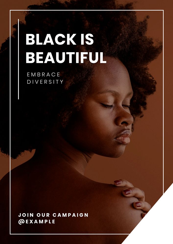 Black is beautiful poster template, editable text and design