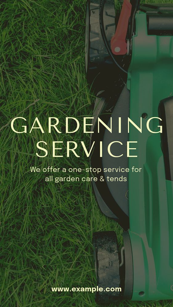 Gardening service Instagram story template, editable text