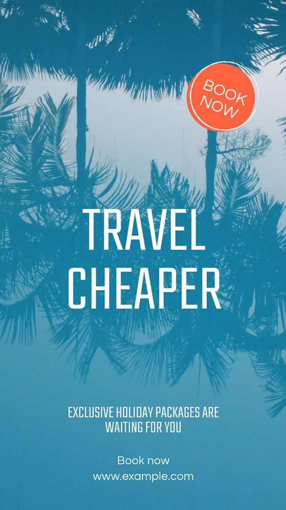 Travel Cheaper Instagram story template, editable text