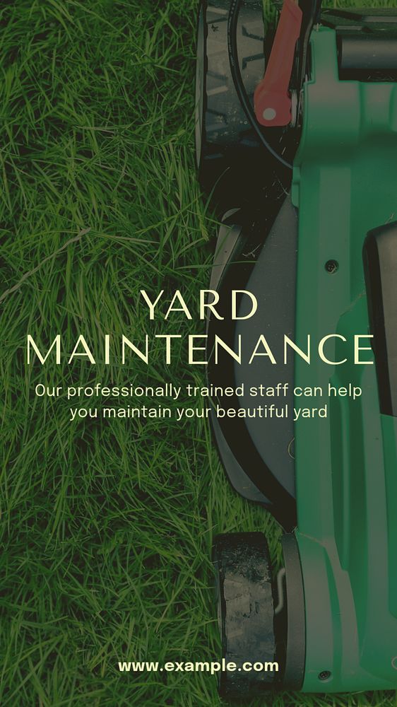 Yard maintenance Instagram story template, editable text