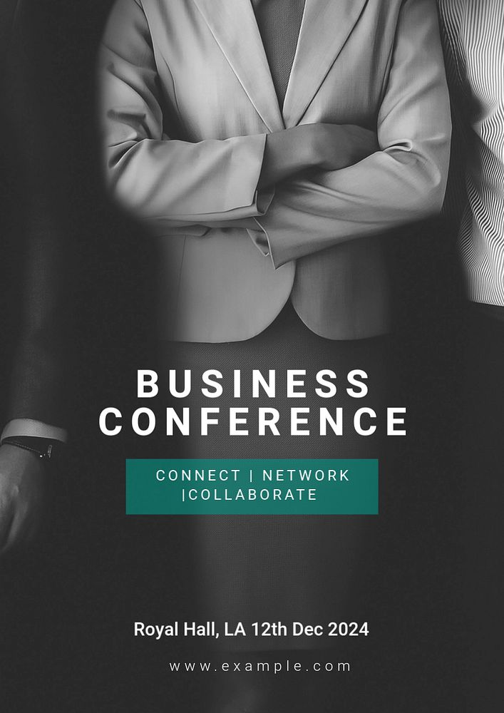 Business conference poster template, editable text and design