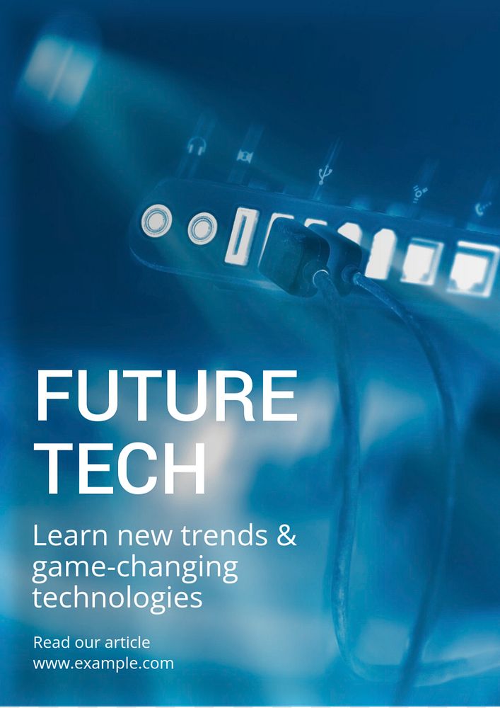 Future technology poster template, editable text and design