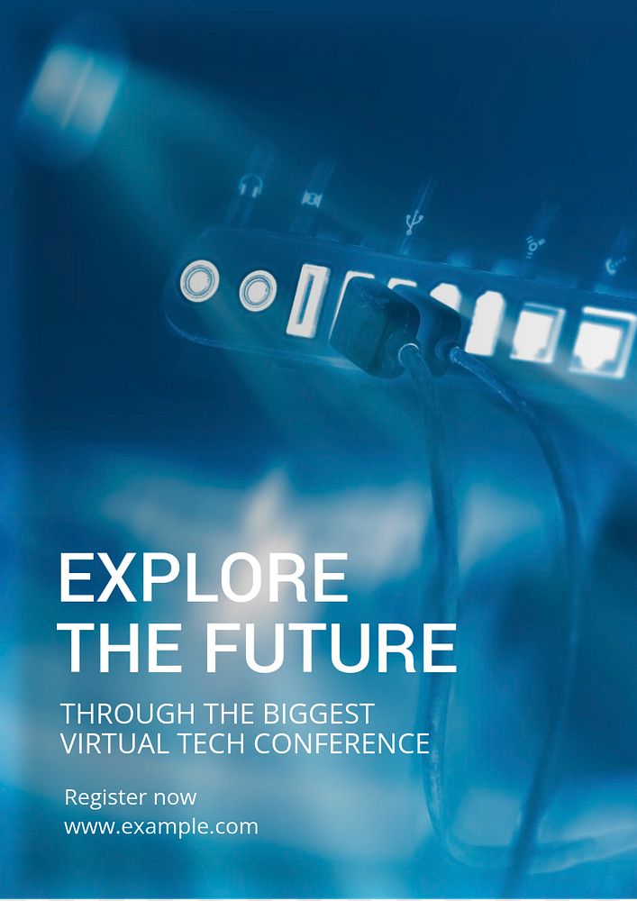 Explore the future poster template, editable text and design