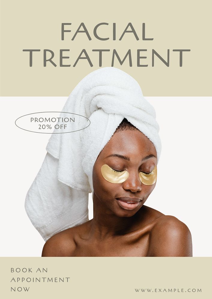 Facial treatment  poster template, editable text & design