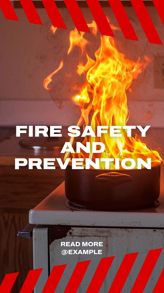 Fire Safety Instagram story template, editable text