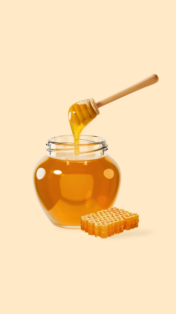 3D honey jar, element editable illustration