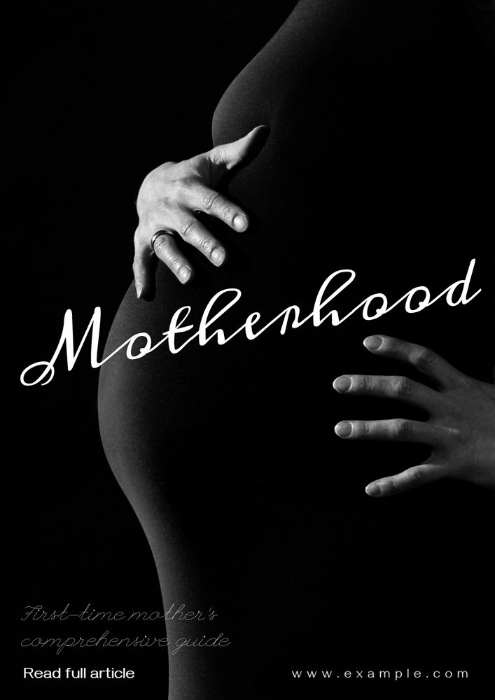 Motherhood poster template, editable text and design