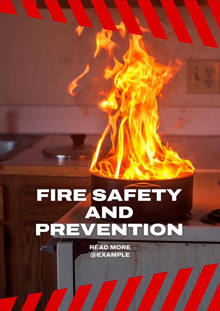 Fire Safety poster template, editable text and design