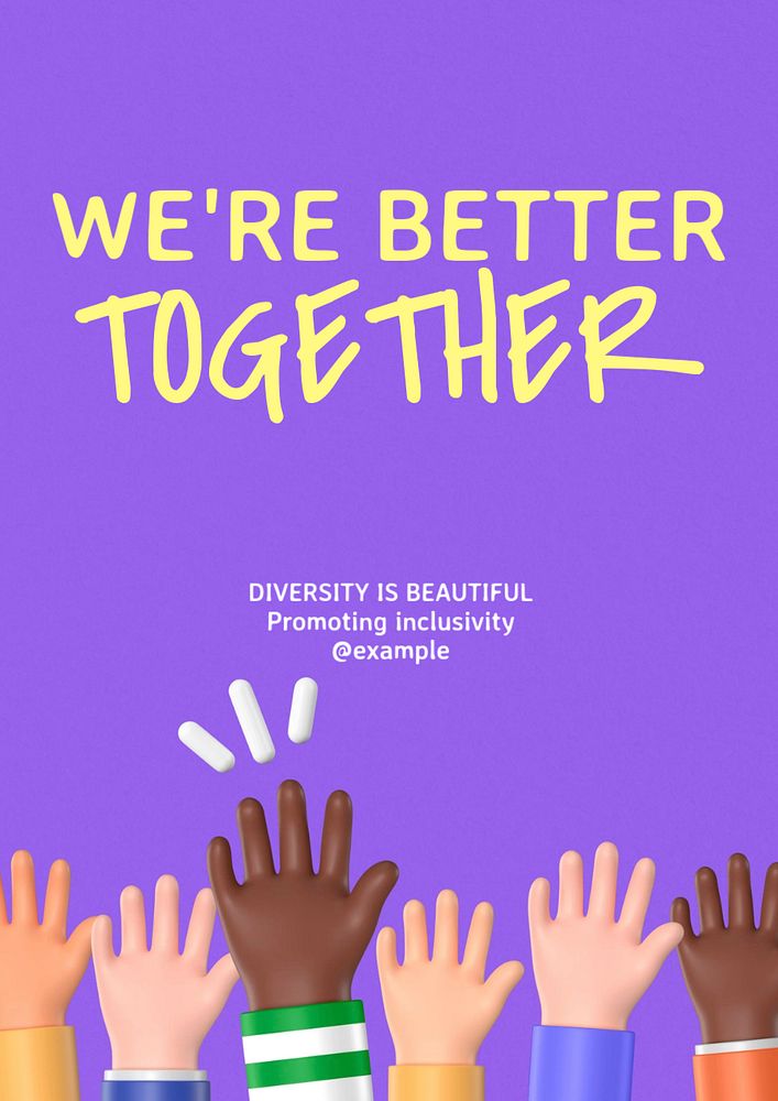 Diversity poster template, editable text and design