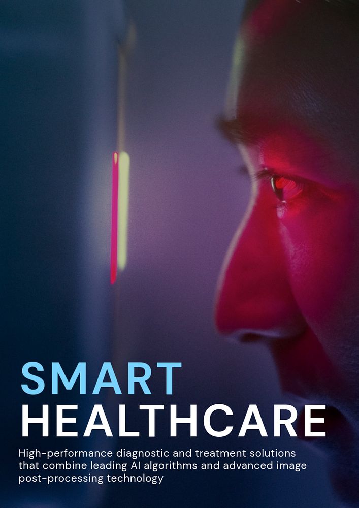 Smart healthcare poster template, editable text and design