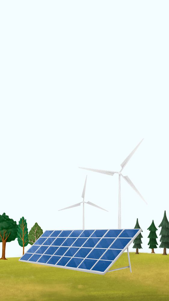 Clean energy aesthetic iPhone wallpaper, editable design