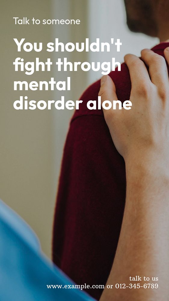 Mental health support Instagram story template, editable text